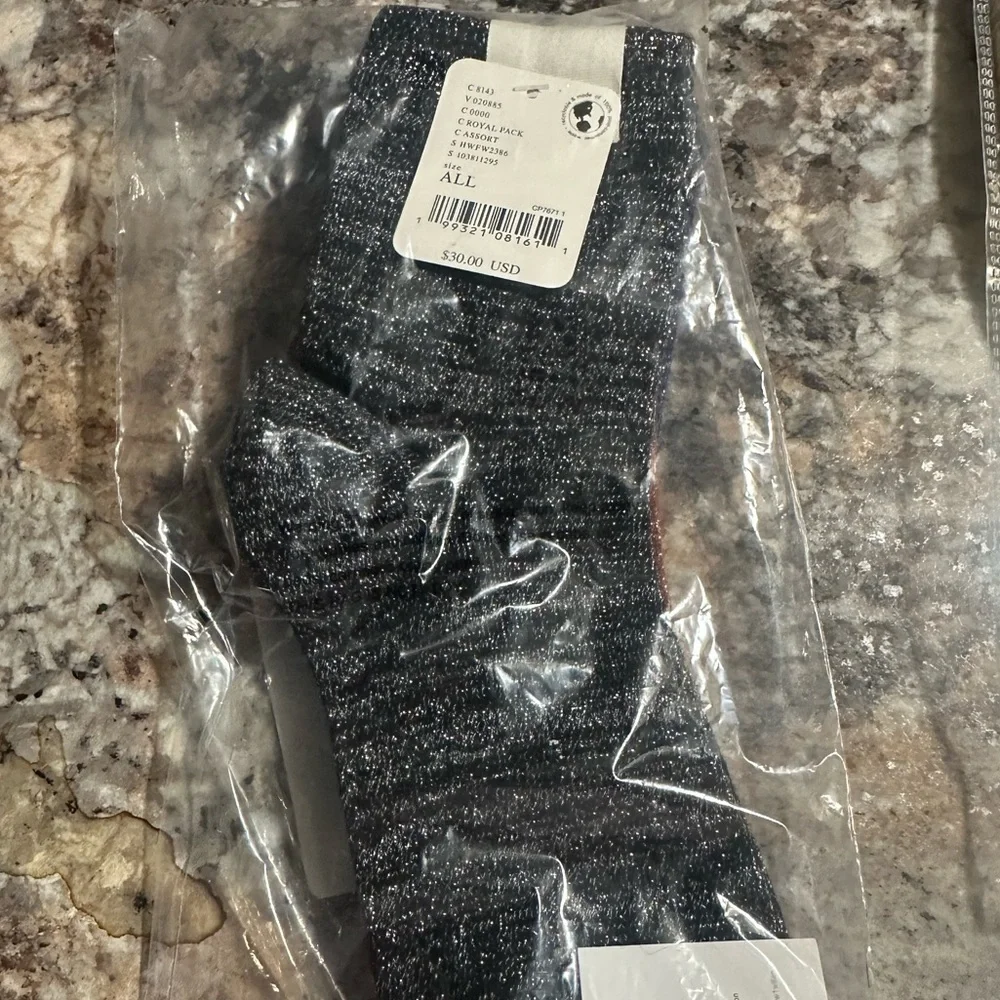 Free People thin socks NWT 3 pk pairs Speckled Lurex
